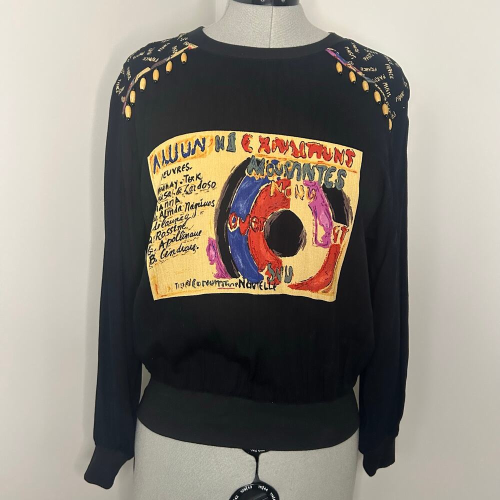 Vintage Carole Little Long Sleeve Boho Blouse Size 4